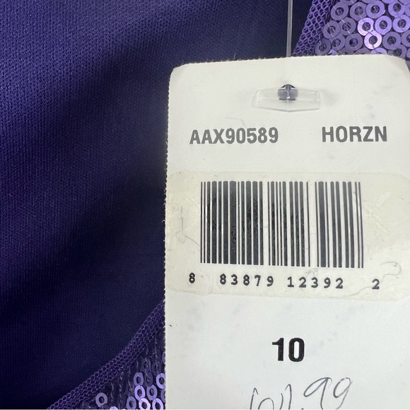 NWT!! Tadashi Shoji Ash Purple Sequin Sleeveless Elegant Shirt Top Peplum Back - Picture 7 of 11